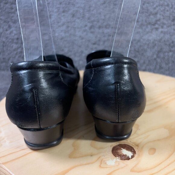 SAS Easier Shoe Women Size 8 Leather Black Slip On Comfort Loafer Made in USA - Picture 4 of 10